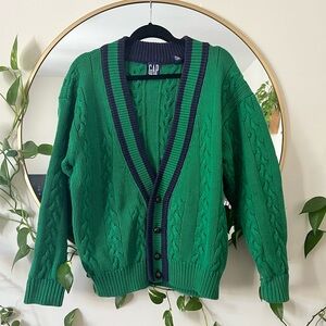 Vintage GAP Green Cable Knit Men's Sweater